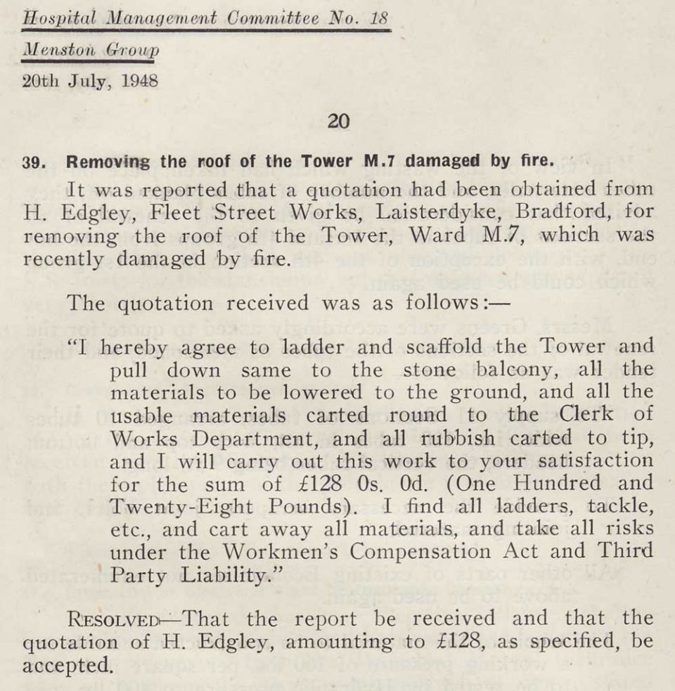  - Denton Ward 7 water tower removal 1948 sm